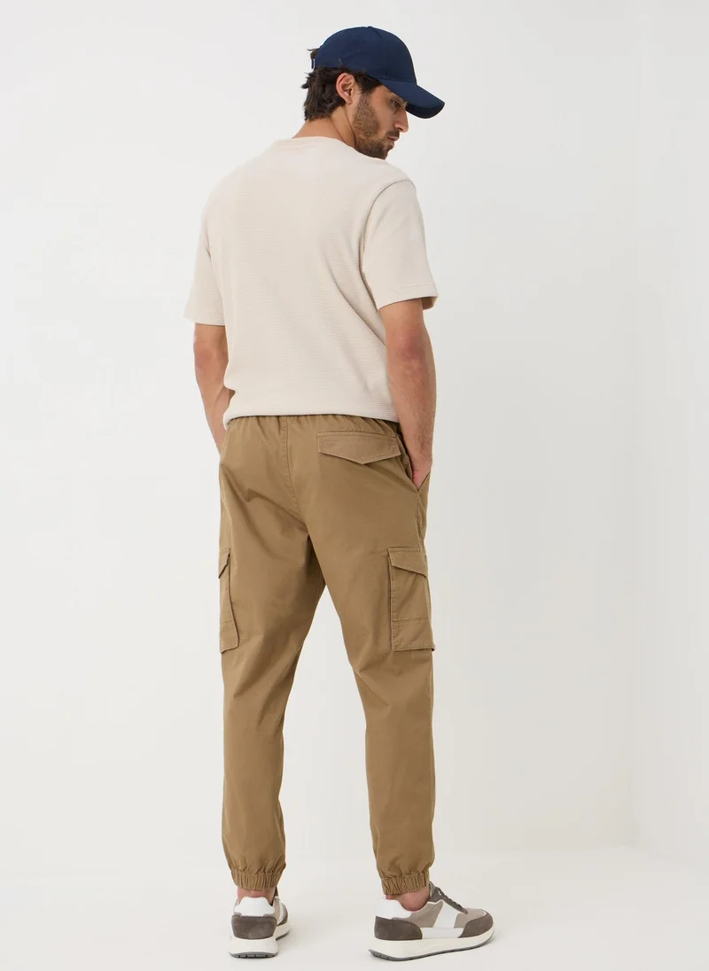 Matalan  Beige Cuffed Cargo Trousers for Men | Best Price UAE